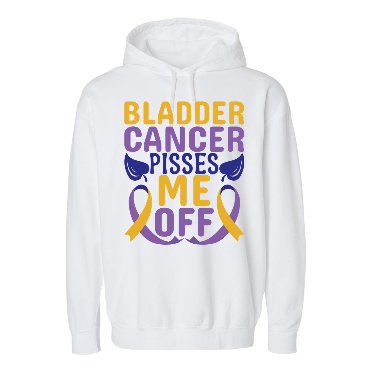 Bladder Cancer Pisses Me Off Breast Cancer Awareness Garment-Dyed Fleece Hoodie