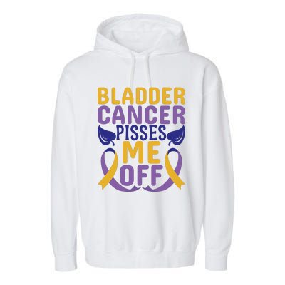 Bladder Cancer Pisses Me Off Breast Cancer Awareness Garment-Dyed Fleece Hoodie