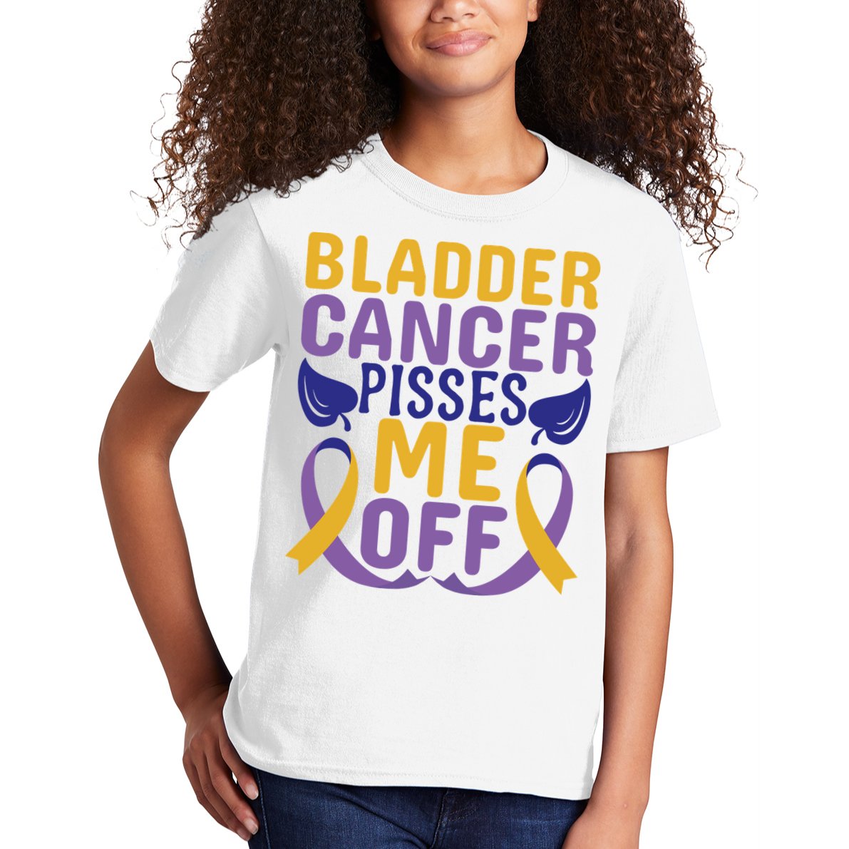 Bladder Cancer Pisses Me Off Breast Cancer Awareness Kids T-Shirt
