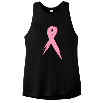 Breast Cancer Pink Ribbon Breast Cancer Awareness Ladies PosiCharge Tri-Blend Wicking Tank