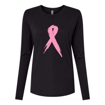 Breast Cancer Pink Ribbon Breast Cancer Awareness Womens Cotton Relaxed Long Sleeve T-Shirt