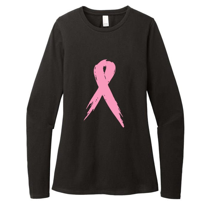 Breast Cancer Pink Ribbon Breast Cancer Awareness Womens CVC Long Sleeve Shirt