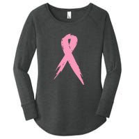 Breast Cancer Pink Ribbon Breast Cancer Awareness Women's Perfect Tri Tunic Long Sleeve Shirt