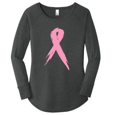 Breast Cancer Pink Ribbon Breast Cancer Awareness Women's Perfect Tri Tunic Long Sleeve Shirt