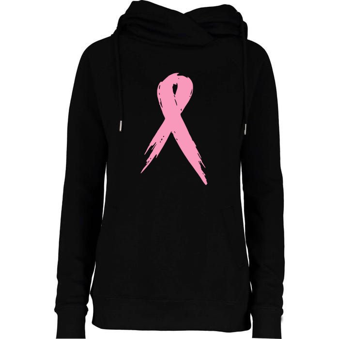 Breast Cancer Pink Ribbon Breast Cancer Awareness Womens Funnel Neck Pullover Hood