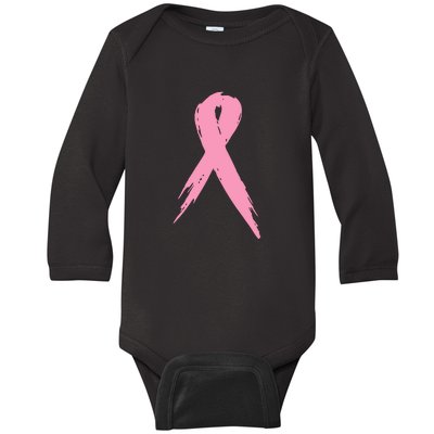 Breast Cancer Pink Ribbon Breast Cancer Awareness Baby Long Sleeve Bodysuit