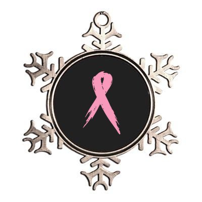 Breast Cancer Pink Ribbon Breast Cancer Awareness Metallic Star Ornament