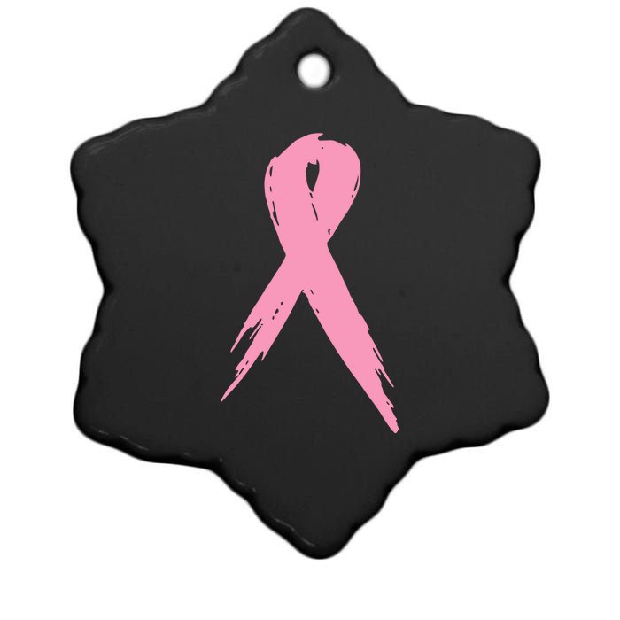 Breast Cancer Pink Ribbon Breast Cancer Awareness Ceramic Star Ornament