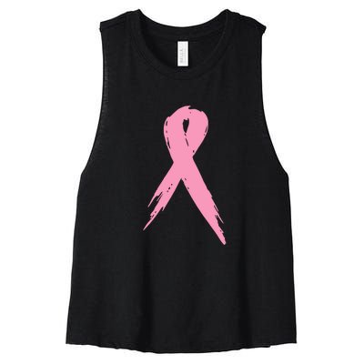 Breast Cancer Pink Ribbon Breast Cancer Awareness Women's Racerback Cropped Tank