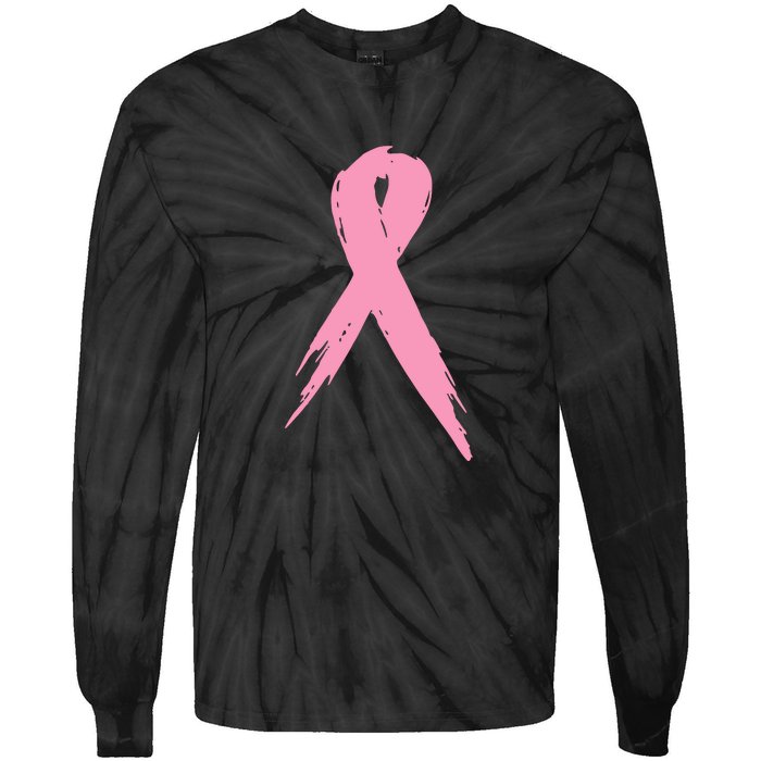 Breast Cancer Pink Ribbon Breast Cancer Awareness Tie-Dye Long Sleeve Shirt