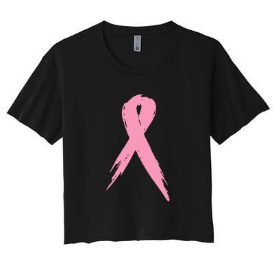 Breast Cancer Pink Ribbon Breast Cancer Awareness Women's Crop Top Tee