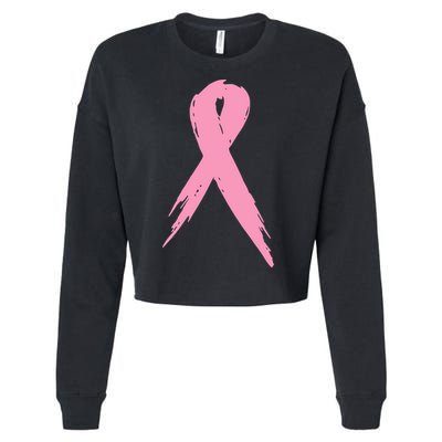 Breast Cancer Pink Ribbon Breast Cancer Awareness Cropped Pullover Crew