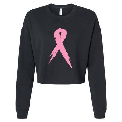 Breast Cancer Pink Ribbon Breast Cancer Awareness Cropped Pullover Crew