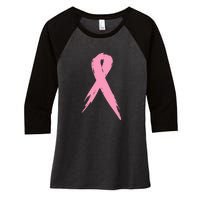 Breast Cancer Pink Ribbon Breast Cancer Awareness Women's Tri-Blend 3/4-Sleeve Raglan Shirt