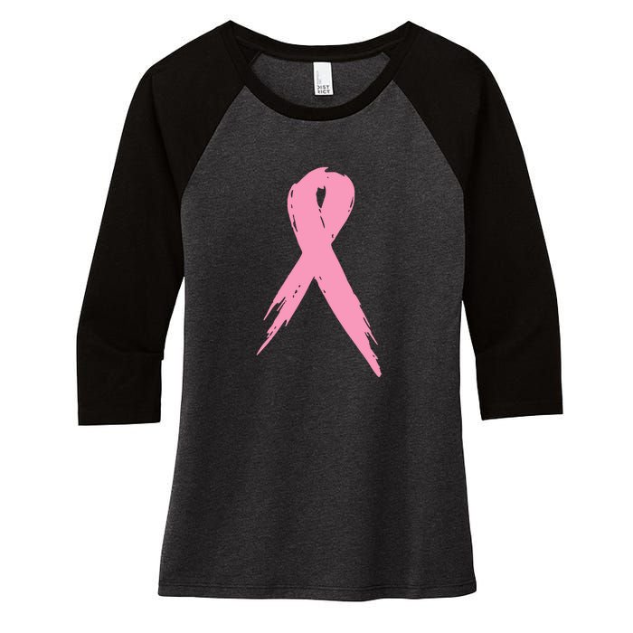 Breast Cancer Pink Ribbon Breast Cancer Awareness Women's Tri-Blend 3/4-Sleeve Raglan Shirt