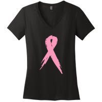 Breast Cancer Pink Ribbon Breast Cancer Awareness Women's V-Neck T-Shirt