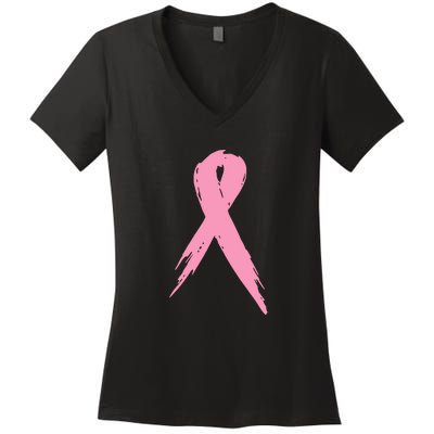 Breast Cancer Pink Ribbon Breast Cancer Awareness Women's V-Neck T-Shirt