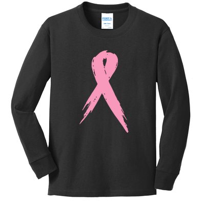 Breast Cancer Pink Ribbon Breast Cancer Awareness Kids Long Sleeve Shirt