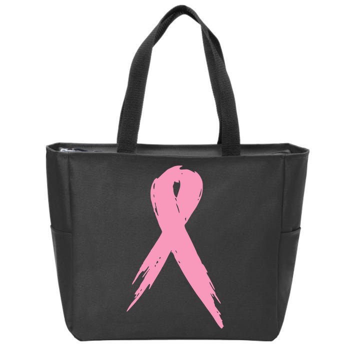 Breast Cancer Pink Ribbon Breast Cancer Awareness Zip Tote Bag