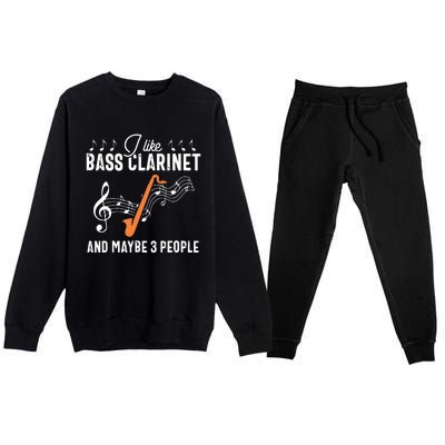 Bass Clarinet Player Funny People Music Instrument Musician Premium Crewneck Sweatsuit Set