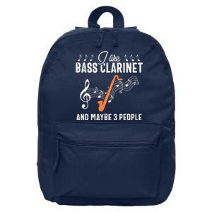 Bass Clarinet Player Funny People Music Instrument Musician 16 in Basic Backpack