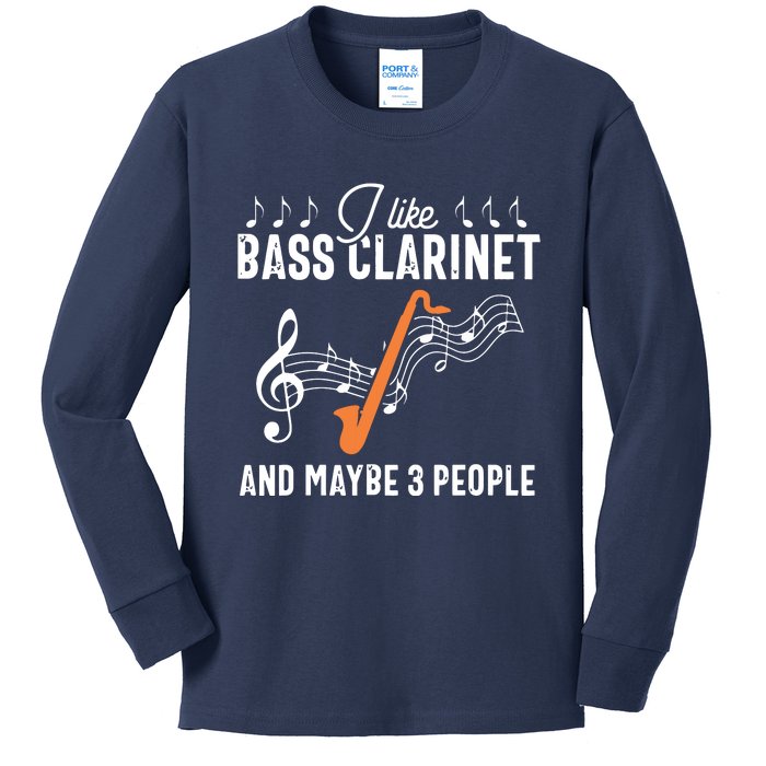 Bass Clarinet Player Funny People Music Instrument Musician Kids Long Sleeve Shirt