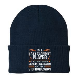 Bass Clarinet Player Funny Sarcastic Music Instrument Tee Knit Cap Winter Beanie