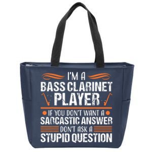 Bass Clarinet Player Funny Sarcastic Music Instrument Tee Zip Tote Bag