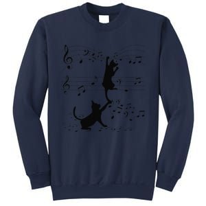 Black Cats Playing With Music Note Cat Lover Design Sweatshirt