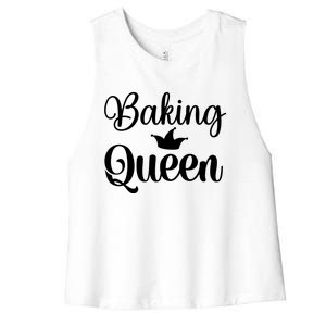 Baking Cooking Queen Mom Gift Women's Racerback Cropped Tank