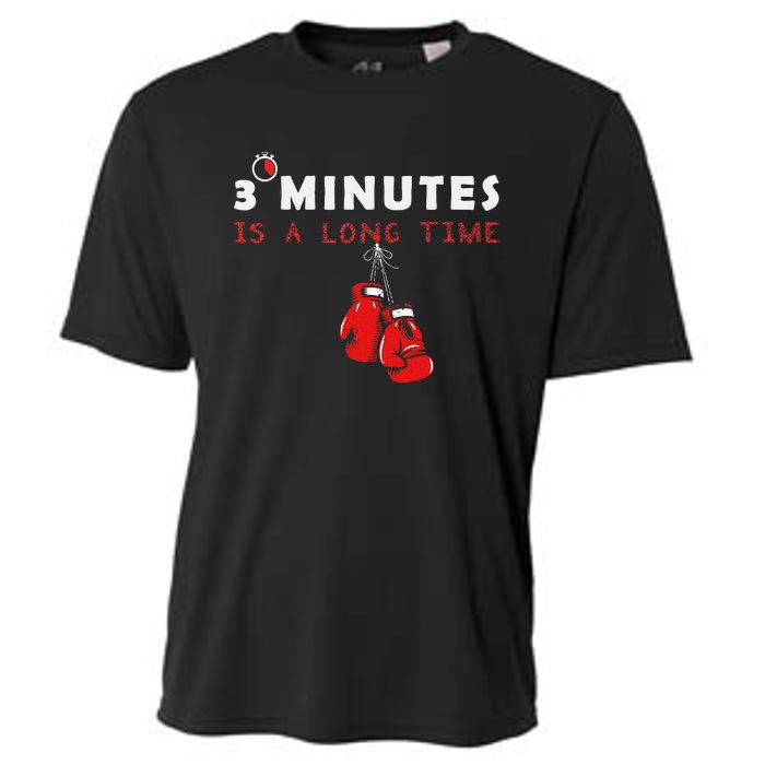 Boxing Coach Quote 3 Minutes Is A Long Time In Ring Boxer Cooling Performance Crew T-Shirt