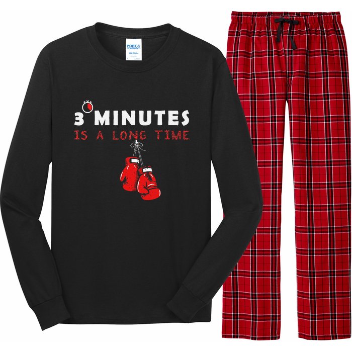 Boxing Coach Quote 3 Minutes Is A Long Time In Ring Boxer Long Sleeve Pajama Set