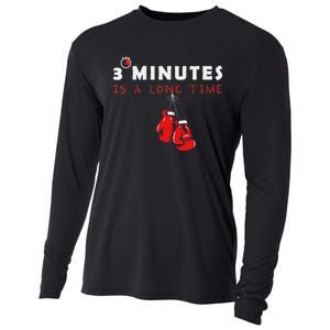 Boxing Coach Quote 3 Minutes Is A Long Time In Ring Boxer Cooling Performance Long Sleeve Crew