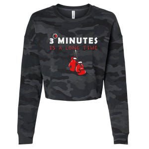 Boxing Coach Quote 3 Minutes Is A Long Time In Ring Boxer Cropped Pullover Crew