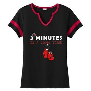 Boxing Coach Quote 3 Minutes Is A Long Time In Ring Boxer Ladies Halftime Notch Neck Tee