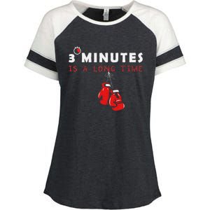 Boxing Coach Quote 3 Minutes Is A Long Time In Ring Boxer Enza Ladies Jersey Colorblock Tee