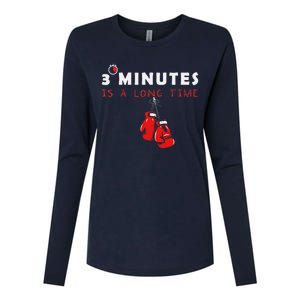 Boxing Coach Quote 3 Minutes Is A Long Time In Ring Boxer Womens Cotton Relaxed Long Sleeve T-Shirt