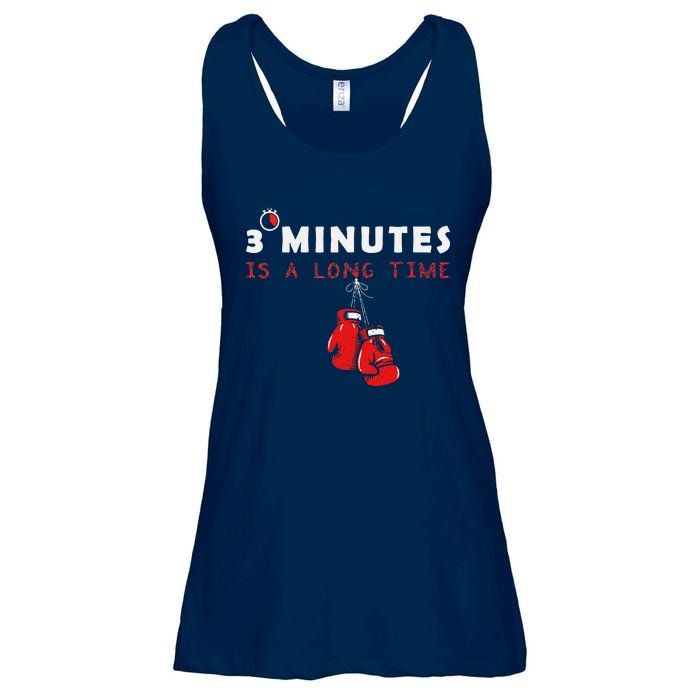 Boxing Coach Quote 3 Minutes Is A Long Time In Ring Boxer Ladies Essential Flowy Tank