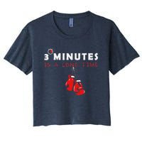 Boxing Coach Quote 3 Minutes Is A Long Time In Ring Boxer Women's Crop Top Tee