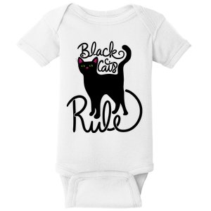 Black Cats RULE Fun Black Cat Mom Cute Baby Bodysuit