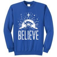 Believe Christmas Religious Nativity Jesus Ger Gift Sweatshirt