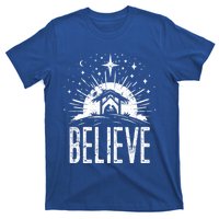 Believe Christmas Religious Nativity Jesus Ger Gift T-Shirt