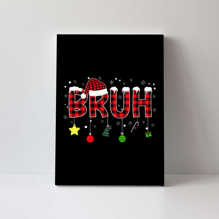 Bruh Christmas Red Plaid Teens Xmas Pajama Canvas