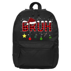 Bruh Christmas Red Plaid Teens Xmas Pajama 16 in Basic Backpack