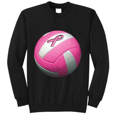 Breast Cancer Ribbon Pink Volleyball Sweatshirt