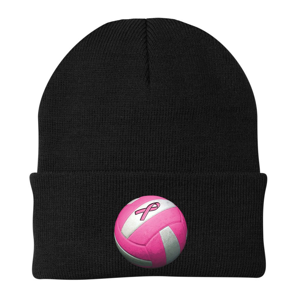 Breast Cancer Ribbon Pink Volleyball Beanie