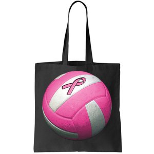 Breast Cancer Ribbon Pink Volleyball Tote Bag