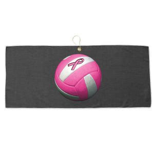 Breast Cancer Ribbon Pink Volleyball Large Microfiber Waffle Golf Towel