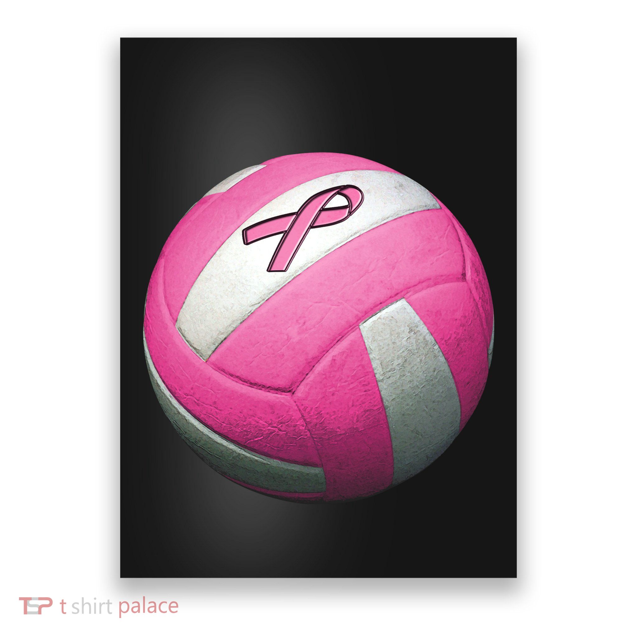 Breast Cancer Ribbon Pink Volleyball Poster