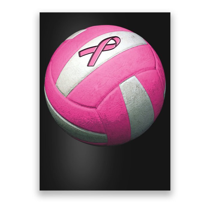 Breast Cancer Ribbon Pink Volleyball Poster